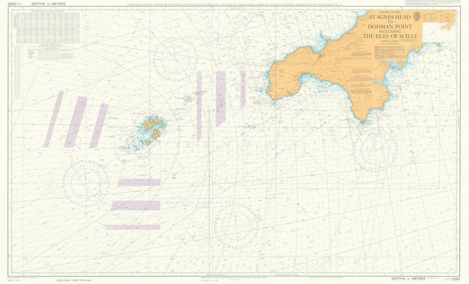St. Agnes Head-Dodman Pt. Scilly Isles. Admiralty chart #2565. 1978 (1991) map